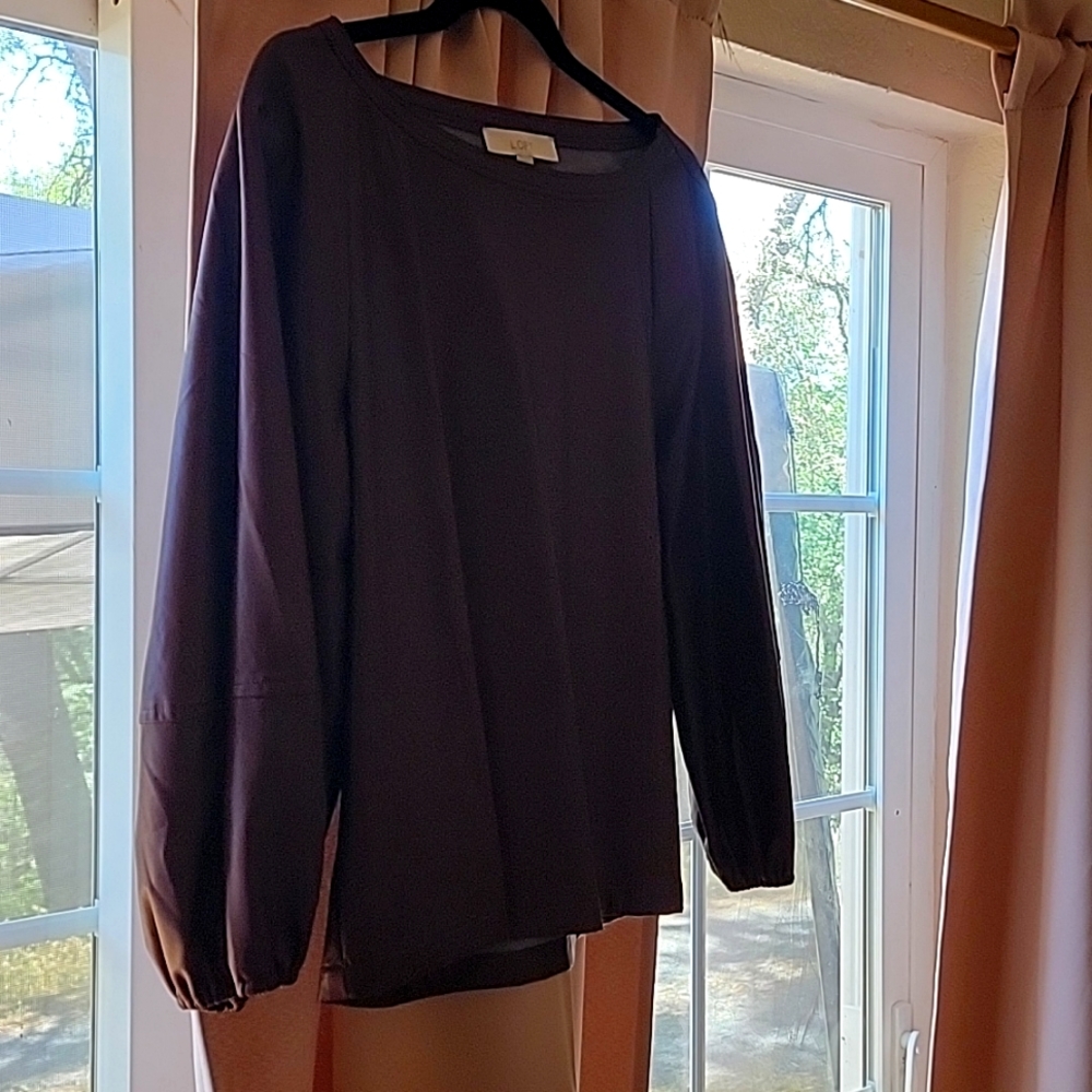 Never worn faux leather long sleeve top
